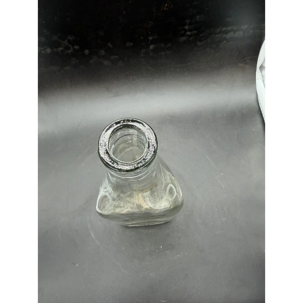 Vintage‎ Triangular Clear Glass Bottle Bud Vase Decanter 9 Inch Tall